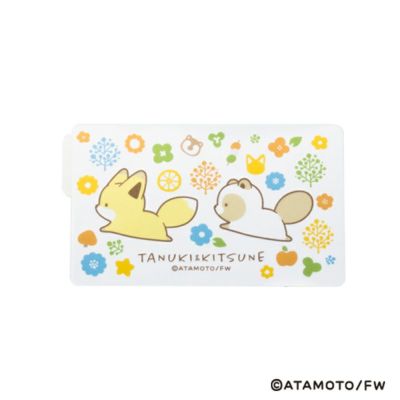 タヌキとキツネ キャンバスキーホルダー/2 | アタモト作品グッズ