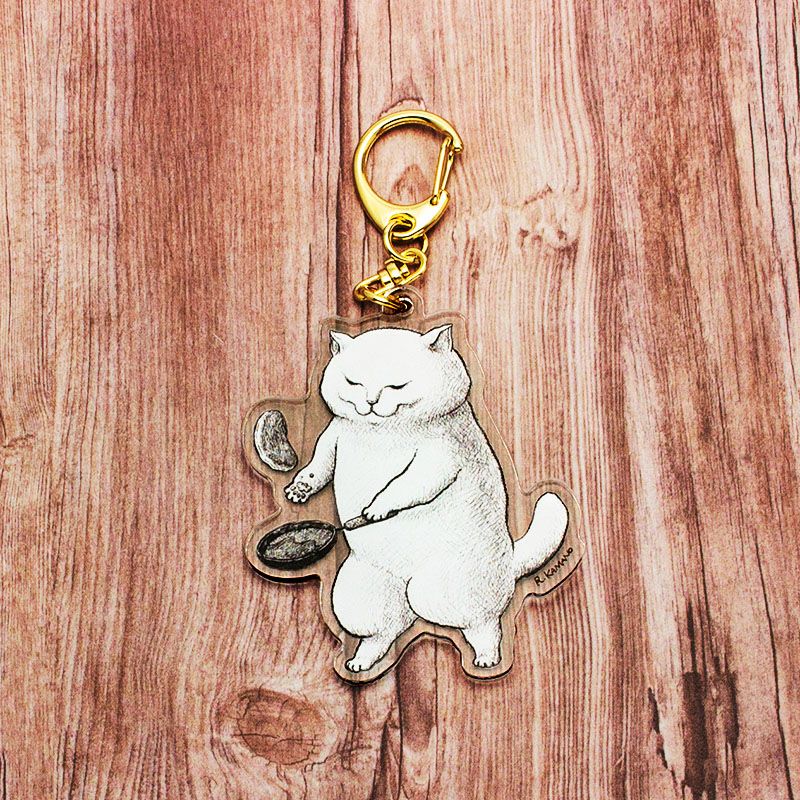 カマノレイコ　アクリルキーホルダー / チャオとパンケーキ 見本