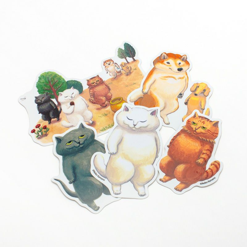 カマノレイコ　ダイカットステッカー / 柴とダックス　全員