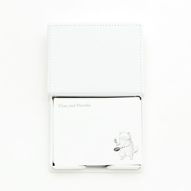 カマノレイコ　メモボックス / チャオとパンケーキ メモ用紙デザイン