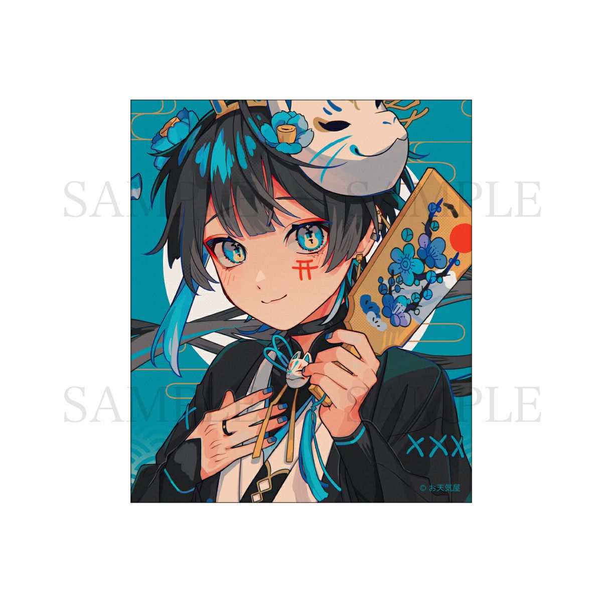 お天気屋　スクエアステッカー / 青