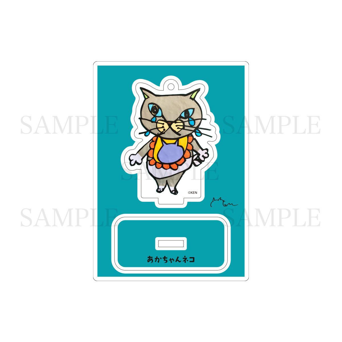 切り絵クリエイター KEN　アクリルスタンドキーホルダー / あかちゃんネコ