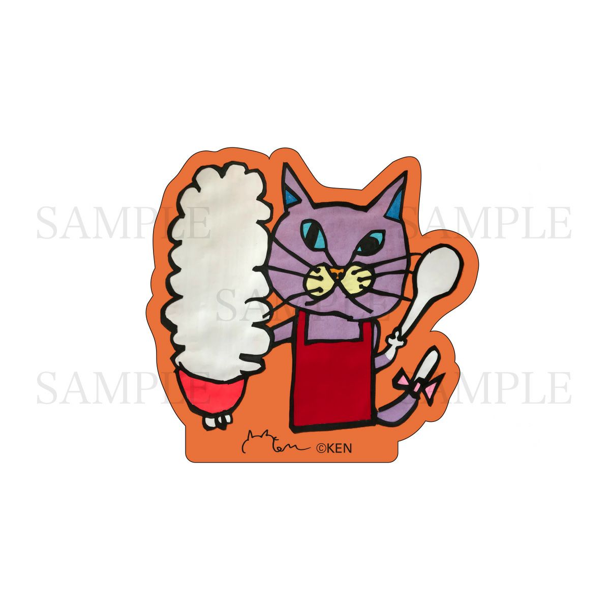 切り絵クリエイター KEN　ダイカットステッカー / おかあさんネコ