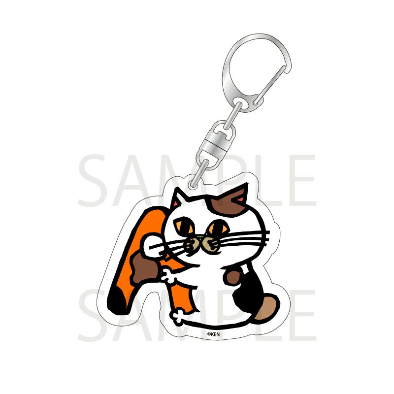 切り絵クリエイター KEN アルファベットねこアクリルキーホルダー / P